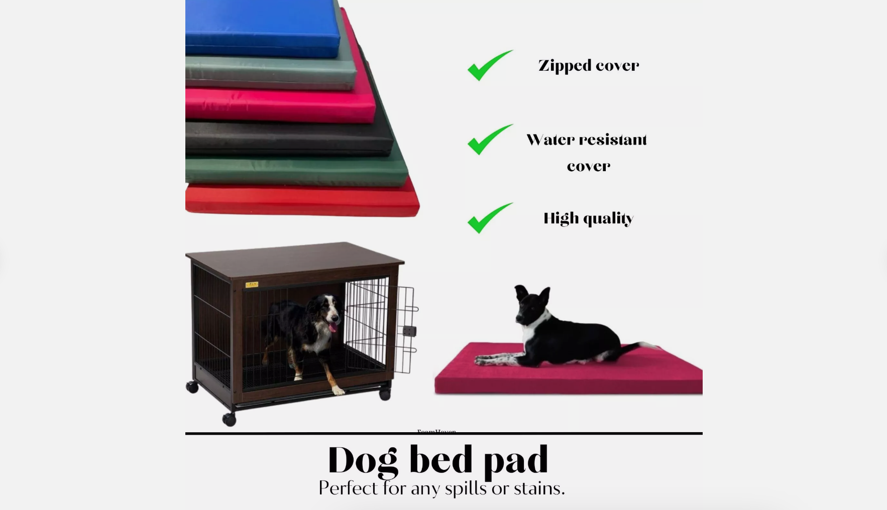 Waterproof Mattress for Dogs Cage Crate Mat Pet Cat Dog Bed Pad Washable Cover