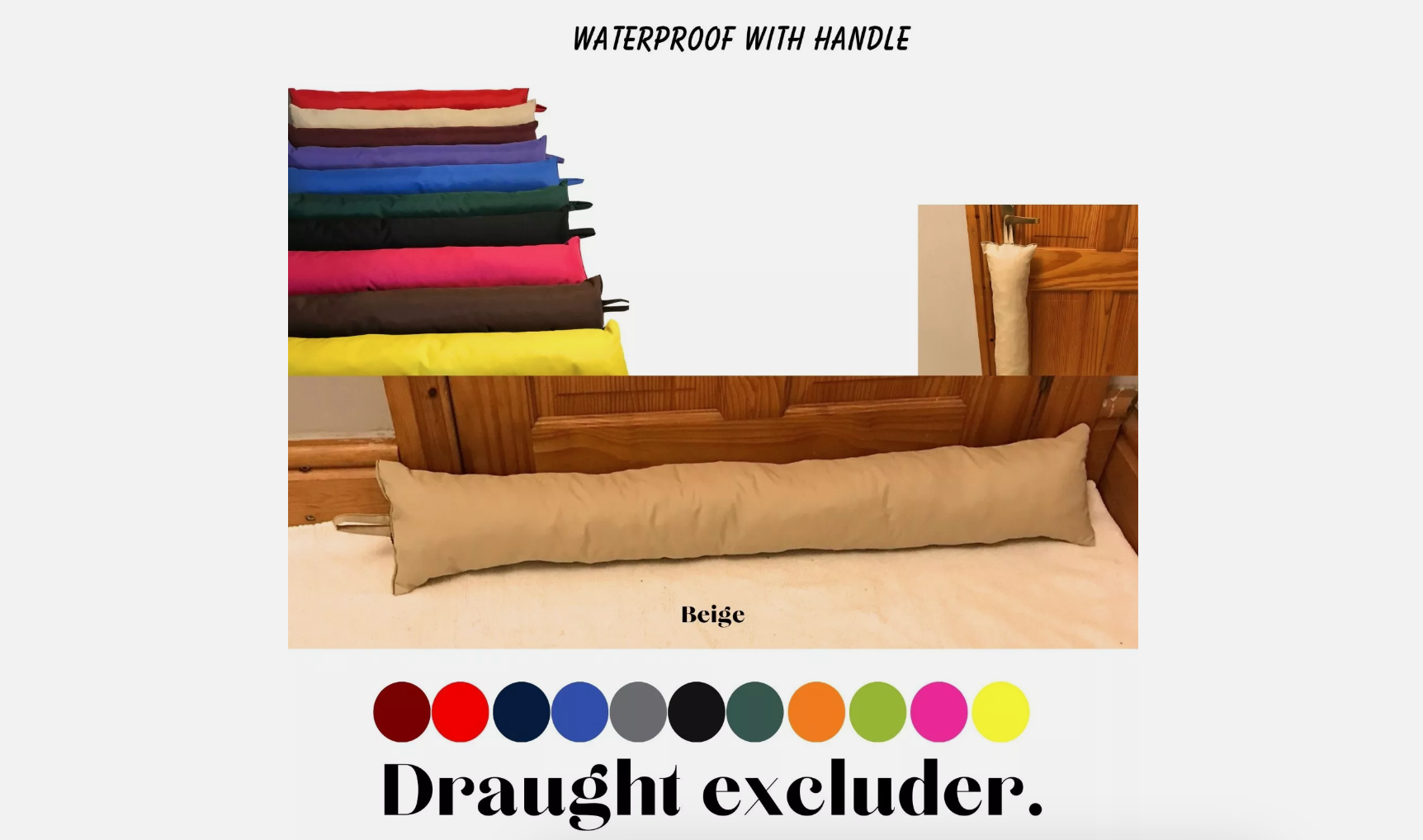 Waterproof Draught Excluder with Handle, Wind Stopper, Energy Saver, Door Window - Image 7