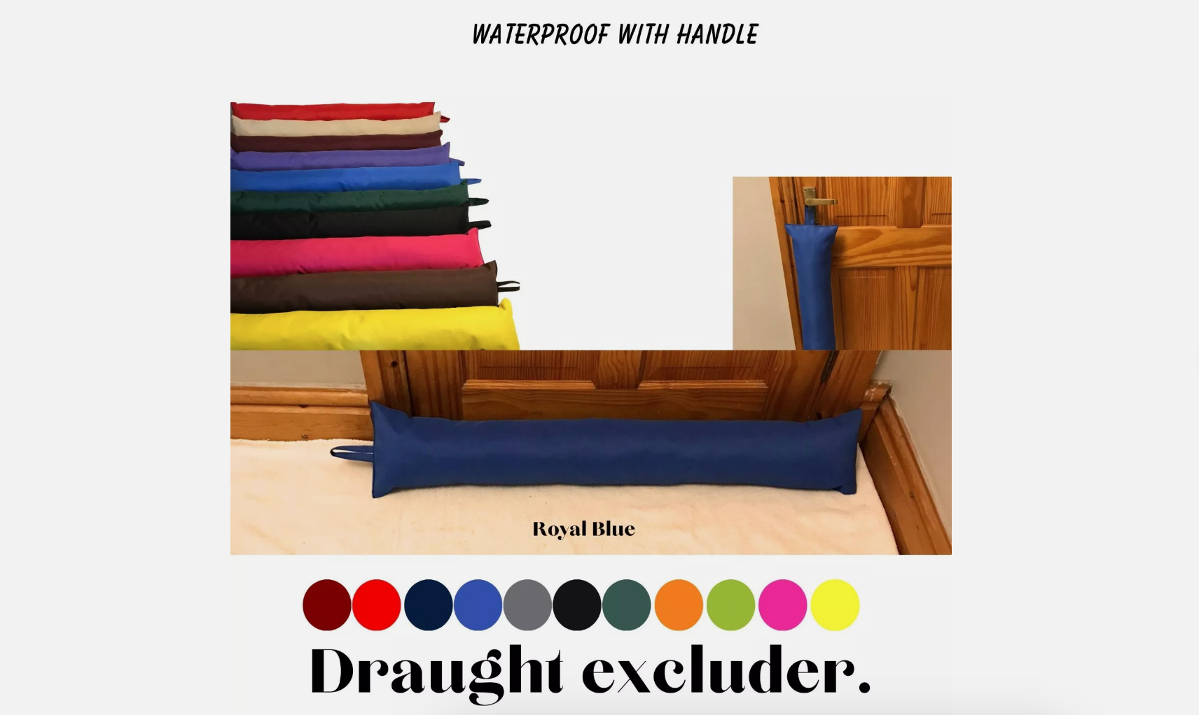 Waterproof Draught Excluder with Handle, Wind Stopper, Energy Saver, Door Window - Image 2