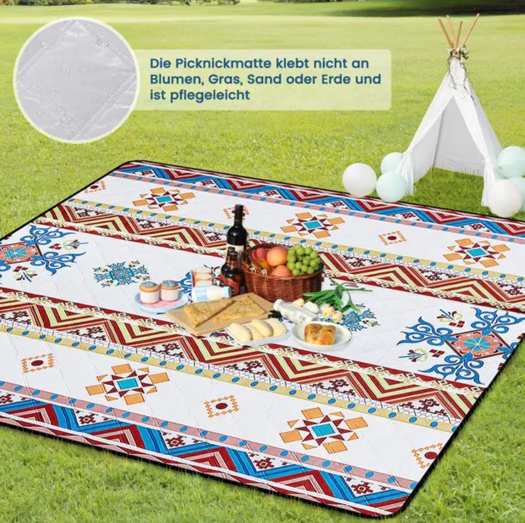Witnewrage Waterproof Picnic Blanket, 200x200cm Large Beach Blanket - Image 5