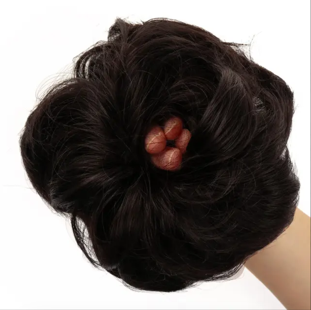2PCS Messy Bun Hair Piece Curly Fake Hair Buns - Image 4