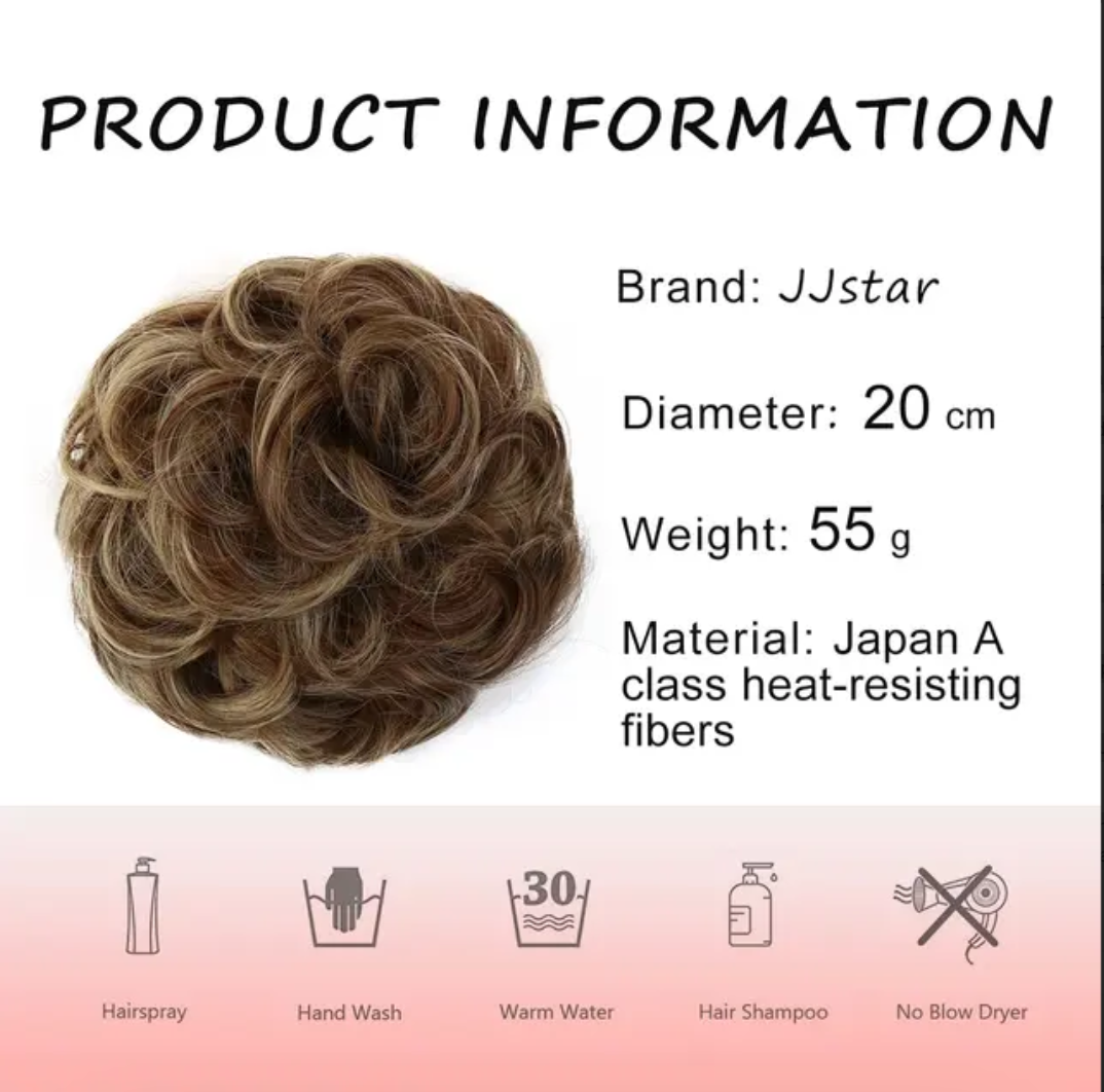 Messy Hair Bun Curly Wavy Hair Scrunchies Accessories Pieces - Image 3