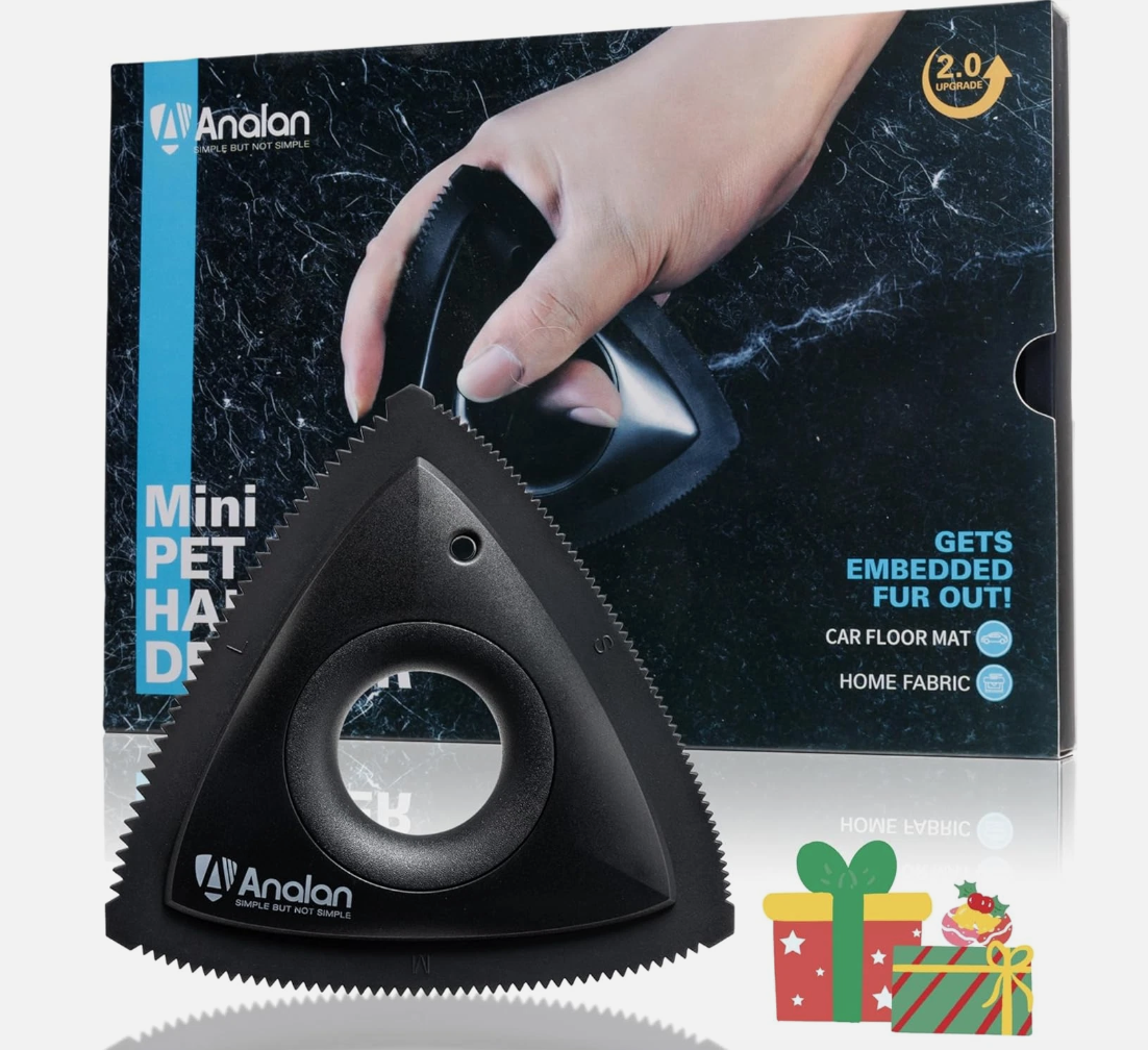 ANALAN Mini Pet Hair Remover Brush Animal Hair Removal Brush for Carpet