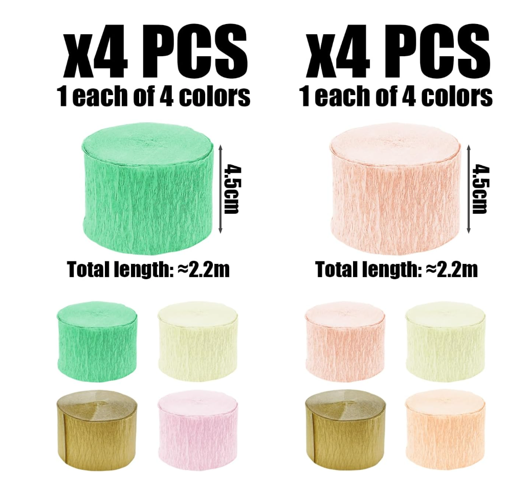 8 Pieces Of Crepe Paper Spiral Garland, Party Decorations, Party Scene Layout, Decorative Hangings, Creative Party Decorations - Image 2