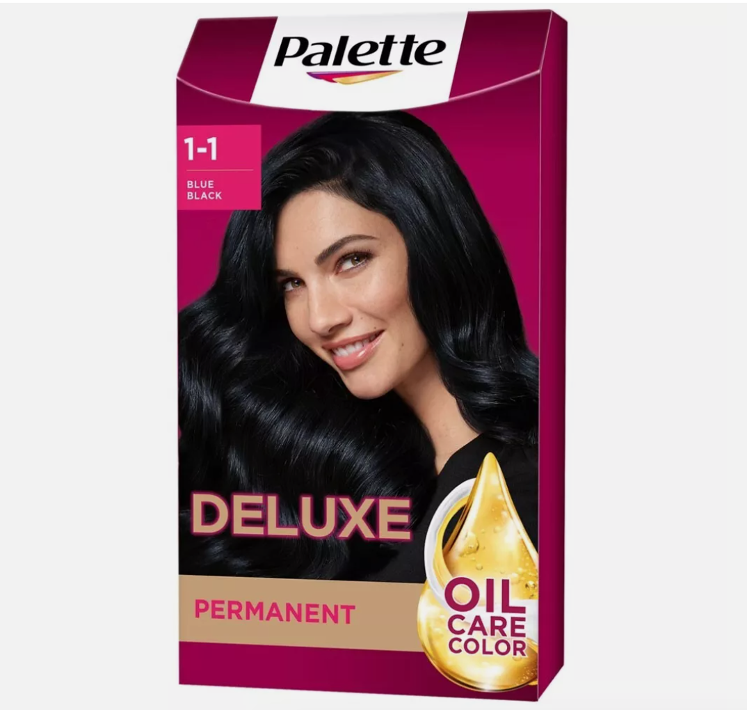 Palette Deluxe Permanent Hair Dye Blue Black 1-1 - Long-lasting Colour Radiance