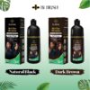 BiBlush Ammonia-Free Hair Dye Shampoo – Natural Black & Dark Brown, 400ml, For Men & Women ,No Touch to Skin