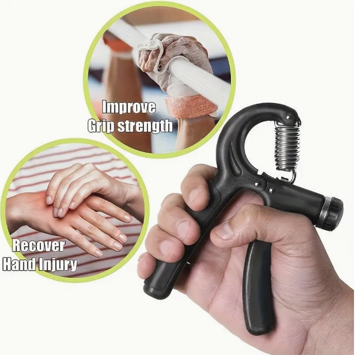 Grip Strength Trainer, Adjustable Hand Grip Exerciser (5–60kg) with Counter – Build Strength, Endurance & Recovery