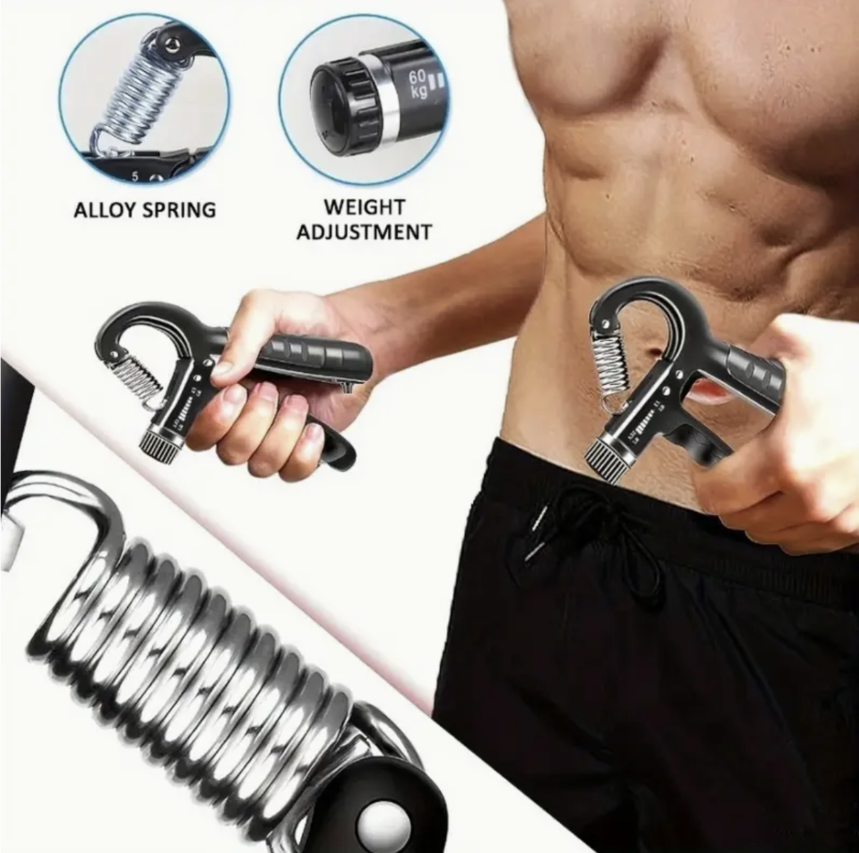 Grip Strength Trainer, Adjustable Hand Grip Exerciser (5–60kg) with Counter – Build Strength, Endurance & Recovery - Image 3