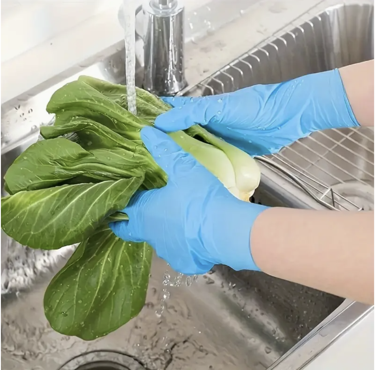 8 PCS Disposable Nitrile Gloves – Large Size | Waterproof, Anti-Slip, Multi-Purpose Cleaning & Protection Gloves - Image 2