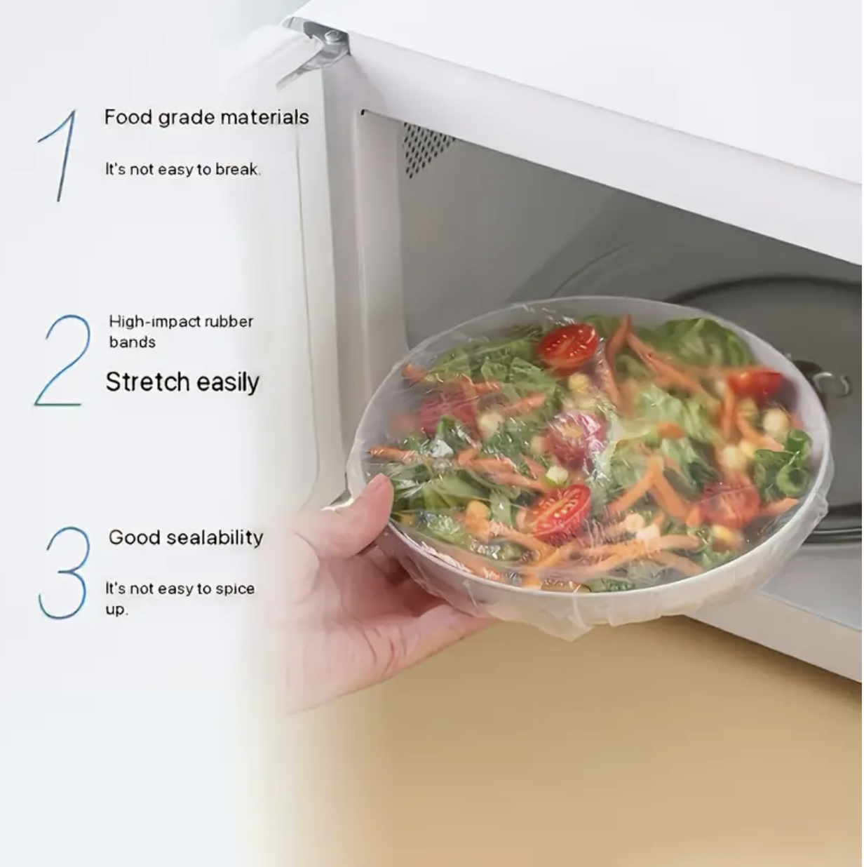 100pcs Individually Wrapped Plastic Food-Safe Cling Film Rolls – Transparent, Odorless & Dustproof, Hygienic Storage Wrap for Fridge, Microwave, Oven & Freezer - Image 3