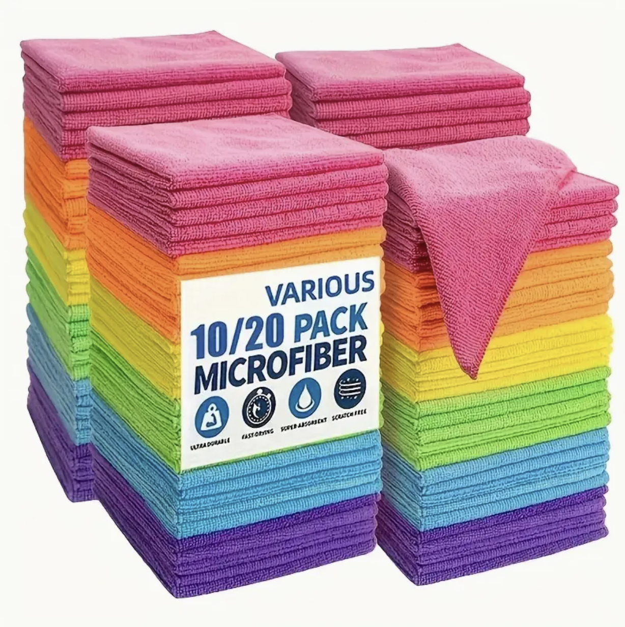 10pcs Multi-Purpose Microfiber Cleaning Cloths – Quick-Dry, Washable, Gift Box Set for Kitchen, Yard & Commercial Use - Image 2