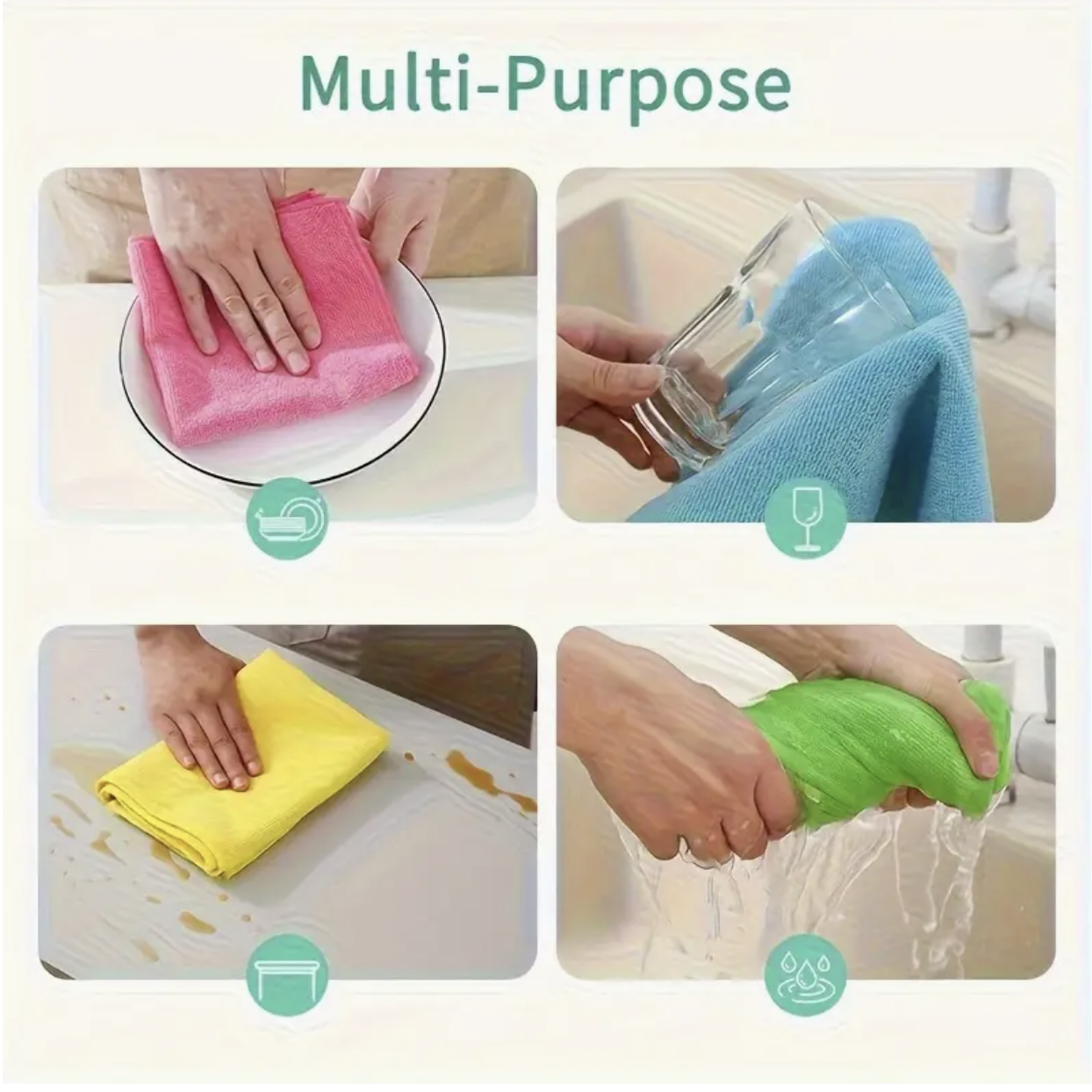 10pcs Multi-Purpose Microfiber Cleaning Cloths – Quick-Dry, Washable, Gift Box Set for Kitchen, Yard & Commercial Use - Image 6