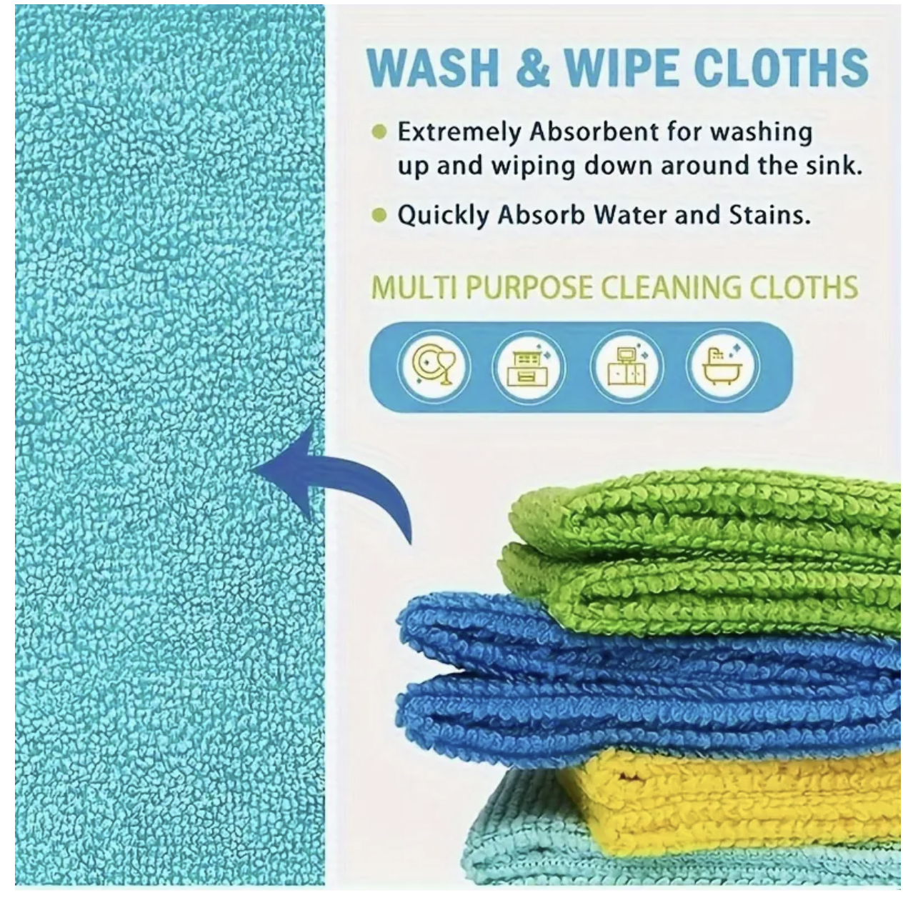 10pcs Multi-Purpose Microfiber Cleaning Cloths – Quick-Dry, Washable, Gift Box Set for Kitchen, Yard & Commercial Use - Image 4