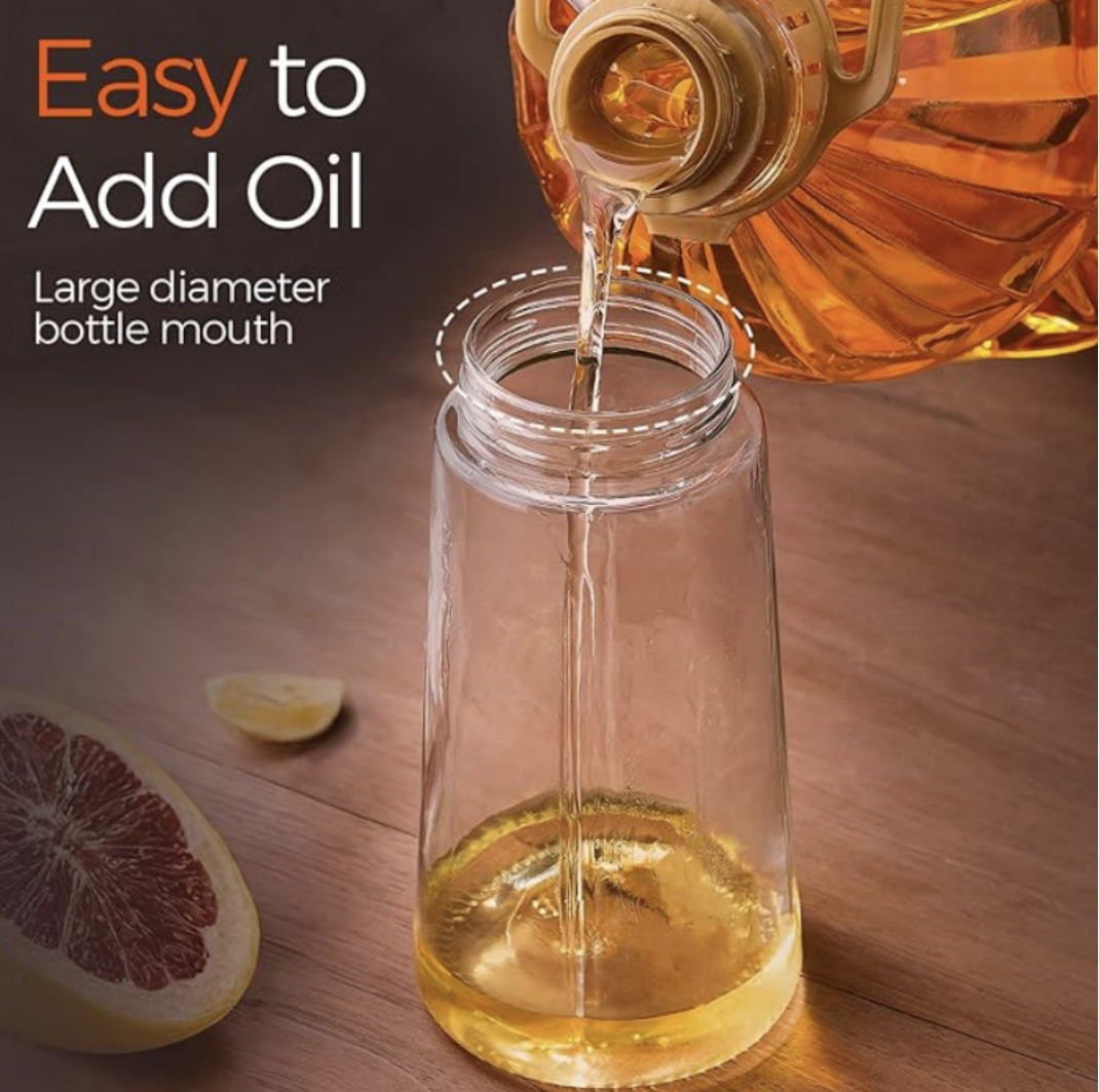 New Glass Spray Pour Dual-Use Oil Bottle – Large Capacity One-Piece Press Sprayer for Kitchen Cooking - Image 3