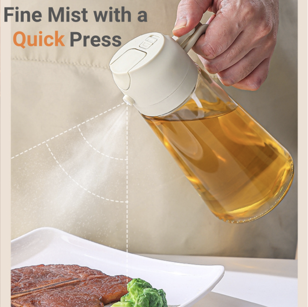 New Glass Spray Pour Dual-Use Oil Bottle – Large Capacity One-Piece Press Sprayer for Kitchen Cooking - Image 4