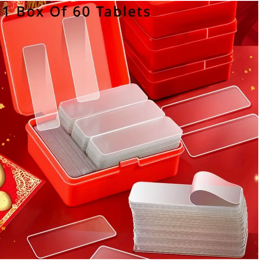 60pcs Multi-Purpose Double-Sided Tape Set – Transparent, Removable & Waterproof Hanging Strips - Image 7
