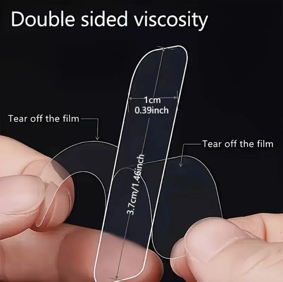 60pcs Multi-Purpose Double-Sided Tape Set – Transparent, Removable & Waterproof Hanging Strips - Image 3