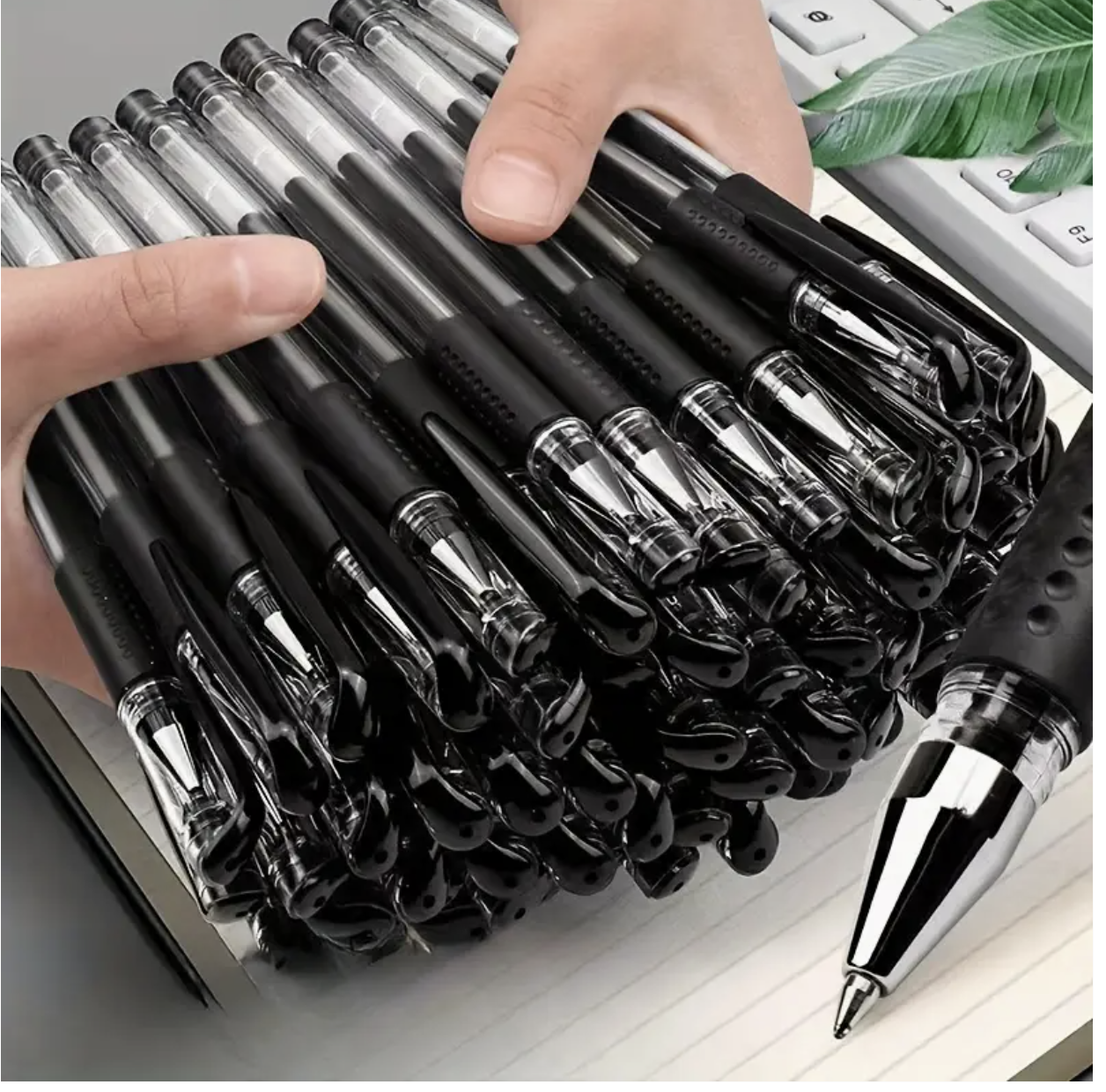 25pcs Neutral Ballpoint Pen Set – 0.5mm Fine Tip | Black Office Pens for Students & Professionals | Lightweight, Smooth Writing, Reliable Multipack Study & Office Pens