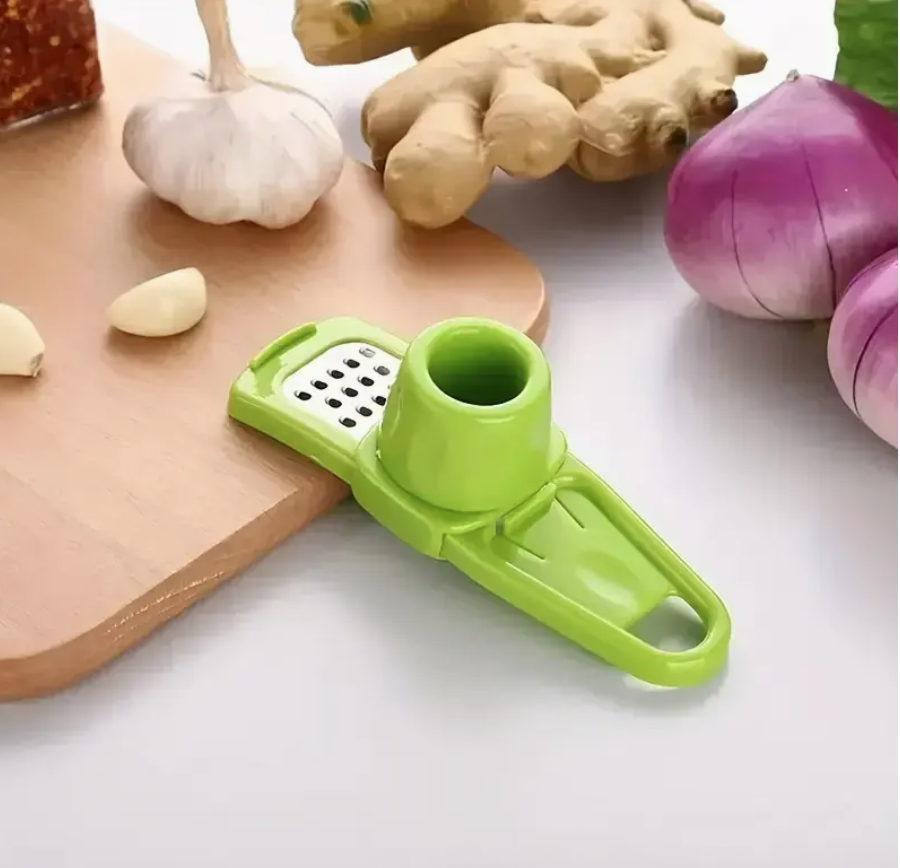 Manual Garlic Press & Grinder – Durable Plastic, Easy-to-Use Multi-Functional Garlic Chopper & Crusher for Home Cooking - Image 3