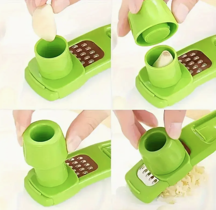 Manual Garlic Press & Grinder – Durable Plastic, Easy-to-Use Multi-Functional Garlic Chopper & Crusher for Home Cooking - Image 5