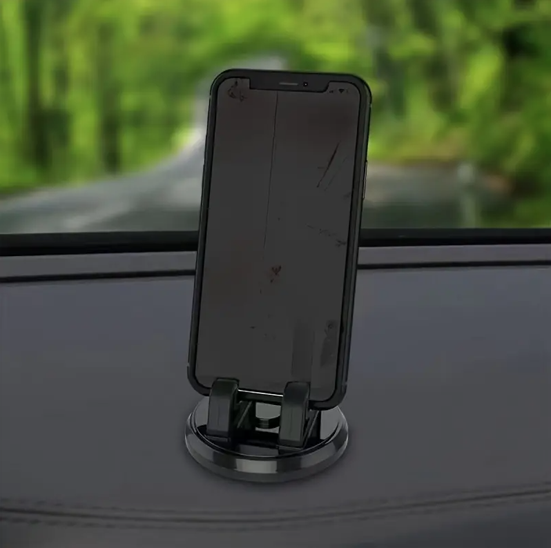 360° Rotatable Car Phone Holder – ABS Dashboard Mount | Anti-Slip Universal Mobile Stand for GPS Navigation | Easy-Install Round Dashboard Holder - Image 6
