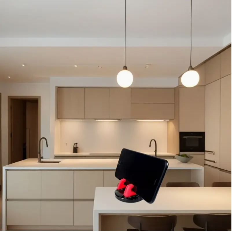 360° Rotatable Car Phone Holder – ABS Dashboard Mount | Anti-Slip Universal Mobile Stand for GPS Navigation | Easy-Install Round Dashboard Holder - Image 4