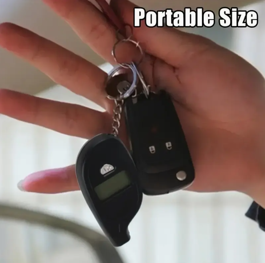 Portable Digital Tire Pressure Gauge with Keychain – Multi-Unit Display (PSI, BAR, KPa, Kg/cm²) & Temperature Sensor | Compact Vehicle Maintenance Tool for Cars, Motorcycles & Bicycles | Durable ABS Construction - Image 3