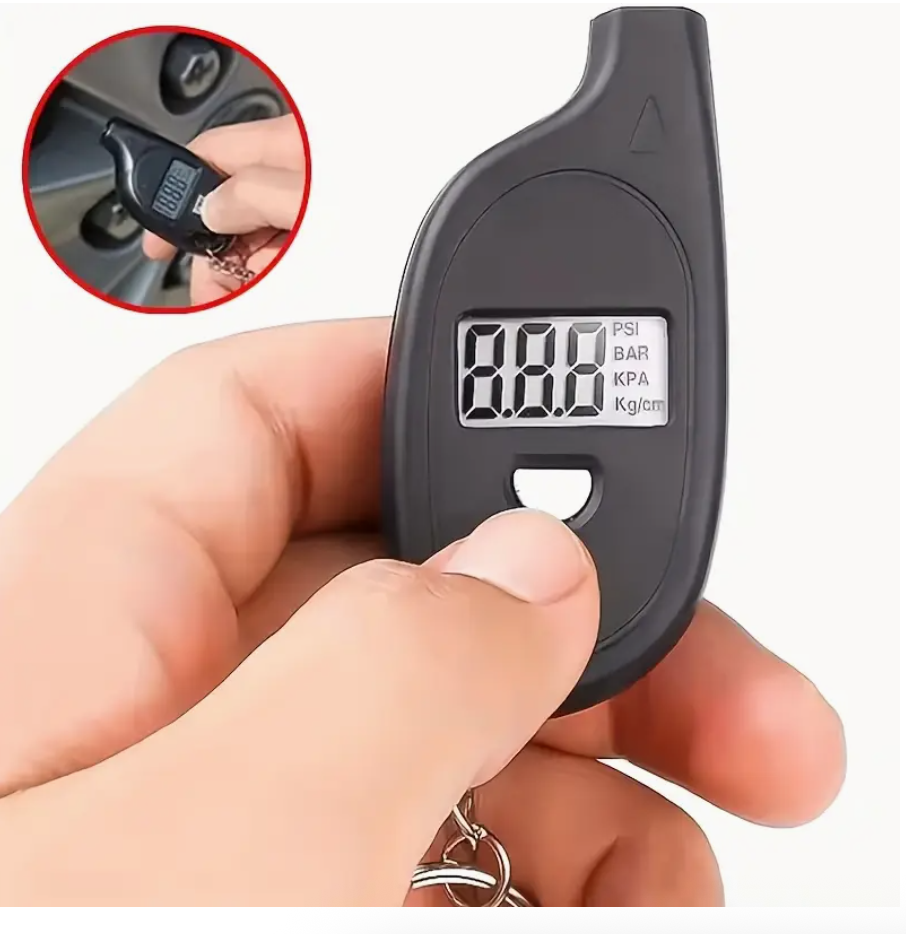 Portable Digital Tire Pressure Gauge with Keychain – Multi-Unit Display (PSI, BAR, KPa, Kg/cm²) & Temperature Sensor | Compact Vehicle Maintenance Tool for Cars, Motorcycles & Bicycles | Durable ABS Construction - Image 4