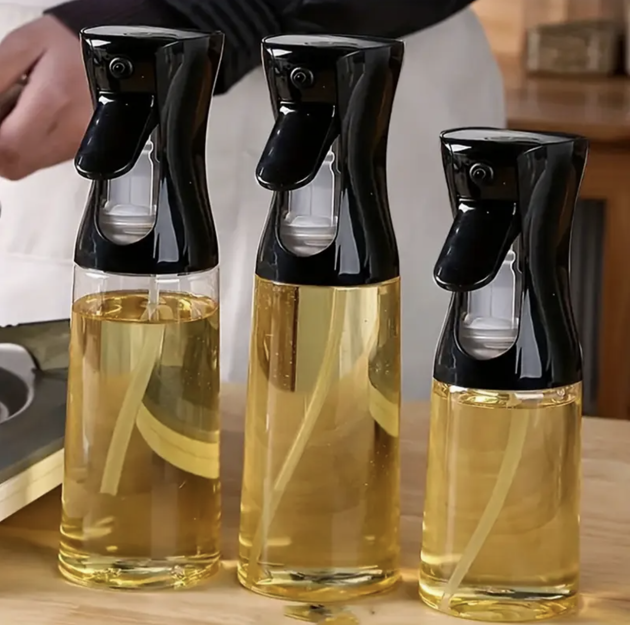 Oil Spray Bottle & Plastic Oil Dispenser – Dual-Use Oil Pourer | Leak-Proof Olive Oil Storage | BPA-Free Round Bottle | Handwash Only | Essential Kitchen Tool for Home & Restaurant Use - Image 2