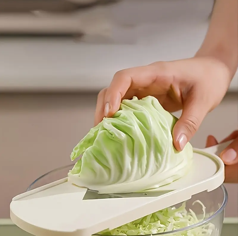 Cabbage Chopper & Slicer – Durable Plastic Vegetable Cutter with Storage Container | Ergonomic Handle for Easy Salad Prep | Ideal for Cabbage, Cucumbers, Carrots & More - Image 3