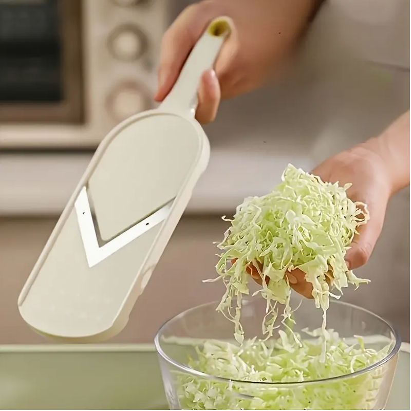 Cabbage Chopper & Slicer – Durable Plastic Vegetable Cutter with Storage Container | Ergonomic Handle for Easy Salad Prep | Ideal for Cabbage, Cucumbers, Carrots & More - Image 4