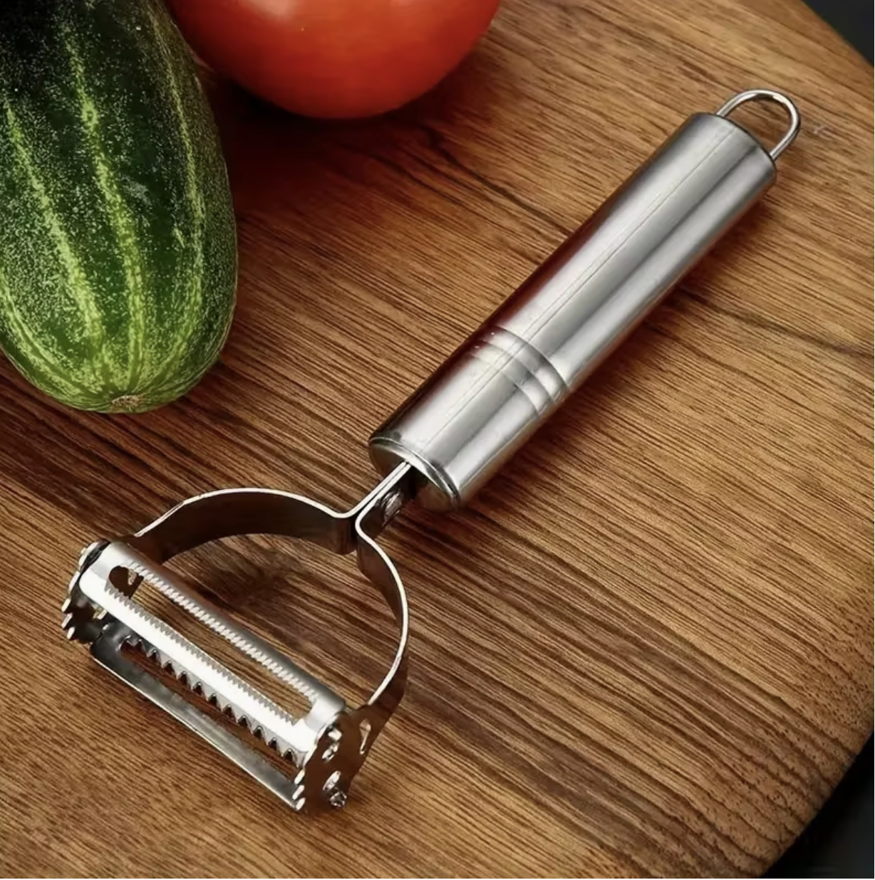 Stainless Steel Heavy-Duty Manual Food Processor & Vegetable/Fruit Chopper with Handle & Lever Mechanism - 430 Grade Multi-Functional Peeler, Wire Cutter, Slicer, Grater - Compact Kitchen Gadget for Chopping, Slicing, Grating - Easy to Clean & Durable Design for Home & Small Kitchens - Ideal for Onions, Potatoes, Carrots, Cucumbers, Tomatoes, Fruits, Vegetables, Vegetable Slicer And Chopper - Image 3