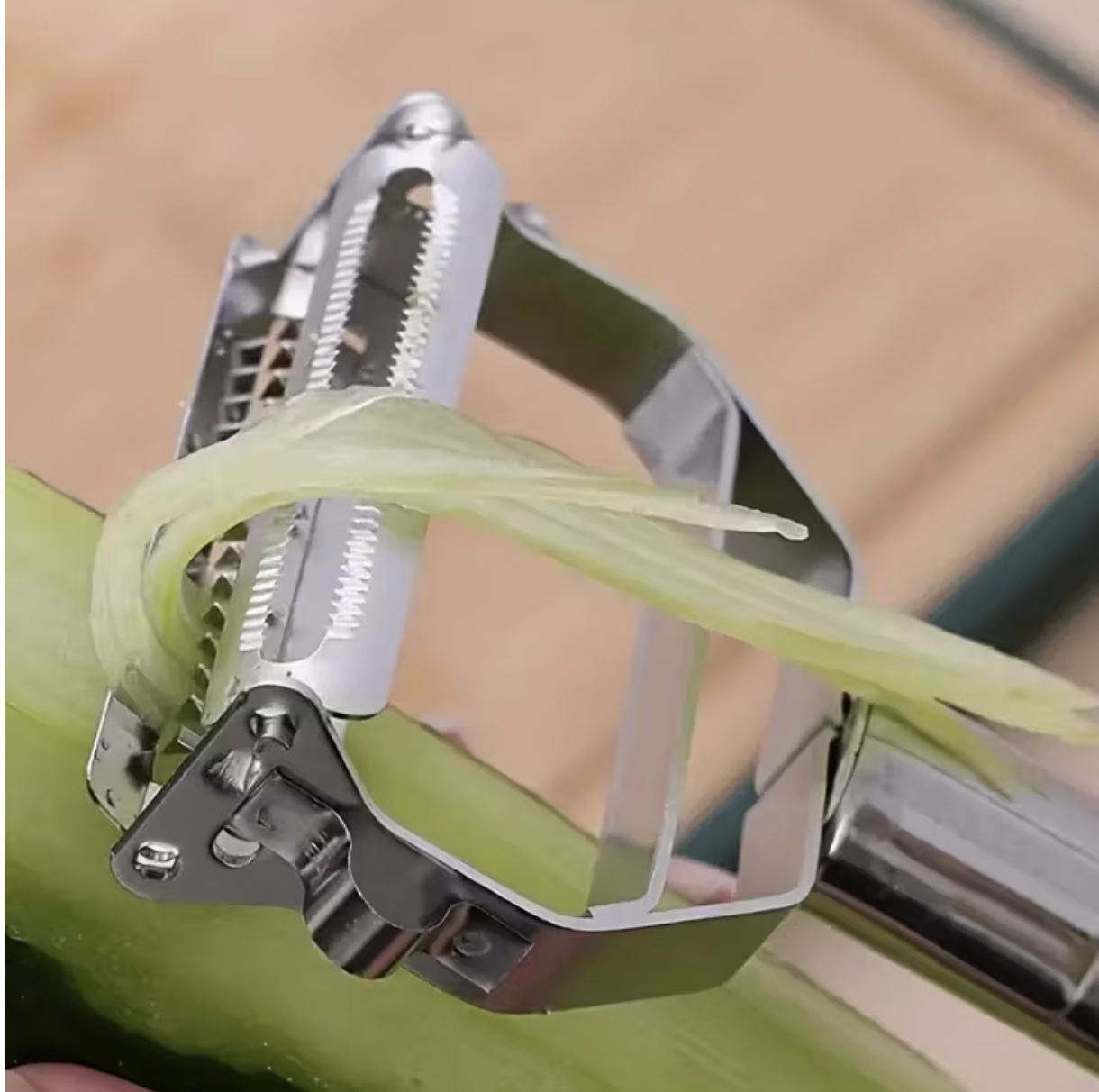 Stainless Steel Heavy-Duty Manual Food Processor & Vegetable/Fruit Chopper with Handle & Lever Mechanism - 430 Grade Multi-Functional Peeler, Wire Cutter, Slicer, Grater - Compact Kitchen Gadget for Chopping, Slicing, Grating - Easy to Clean & Durable Design for Home & Small Kitchens - Ideal for Onions, Potatoes, Carrots, Cucumbers, Tomatoes, Fruits, Vegetables, Vegetable Slicer And Chopper - Image 4