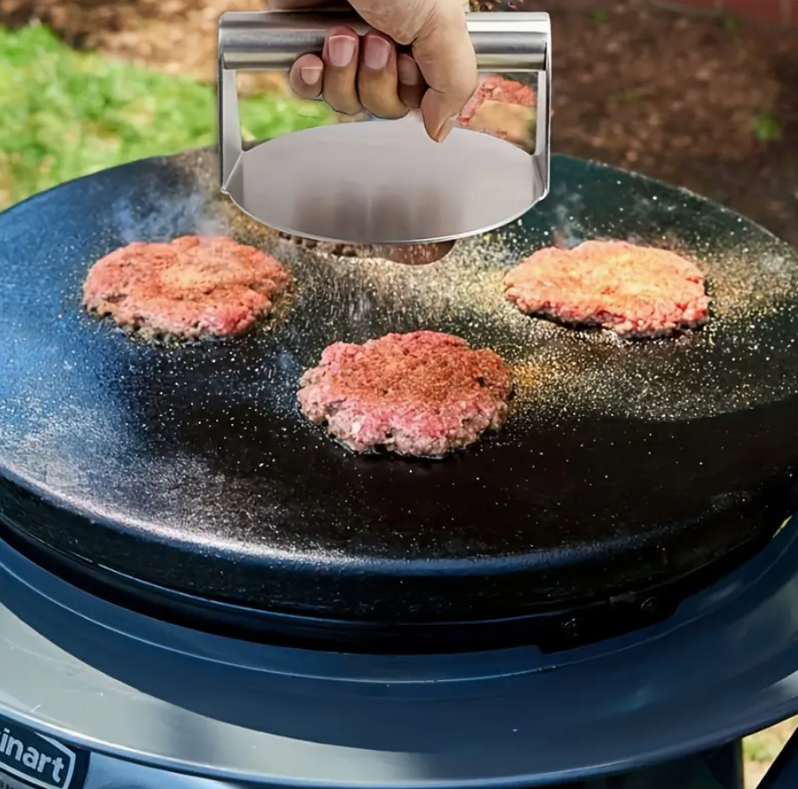 Stainless Steel Burger Press Mold – Non-Stick Round Steak Patty Maker | BBQ Patty Filling Tool for Perfect Burgers | Durable Metal Kitchen & BBQ Accessory - Image 3