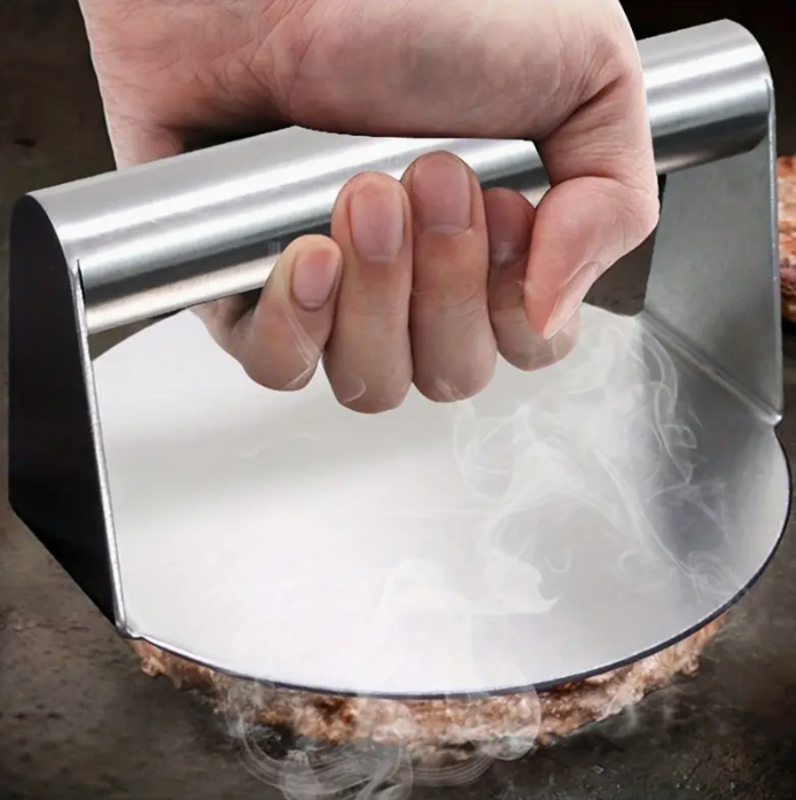 Stainless Steel Burger Press Mold – Non-Stick Round Steak Patty Maker | BBQ Patty Filling Tool for Perfect Burgers | Durable Metal Kitchen & BBQ Accessory - Image 4