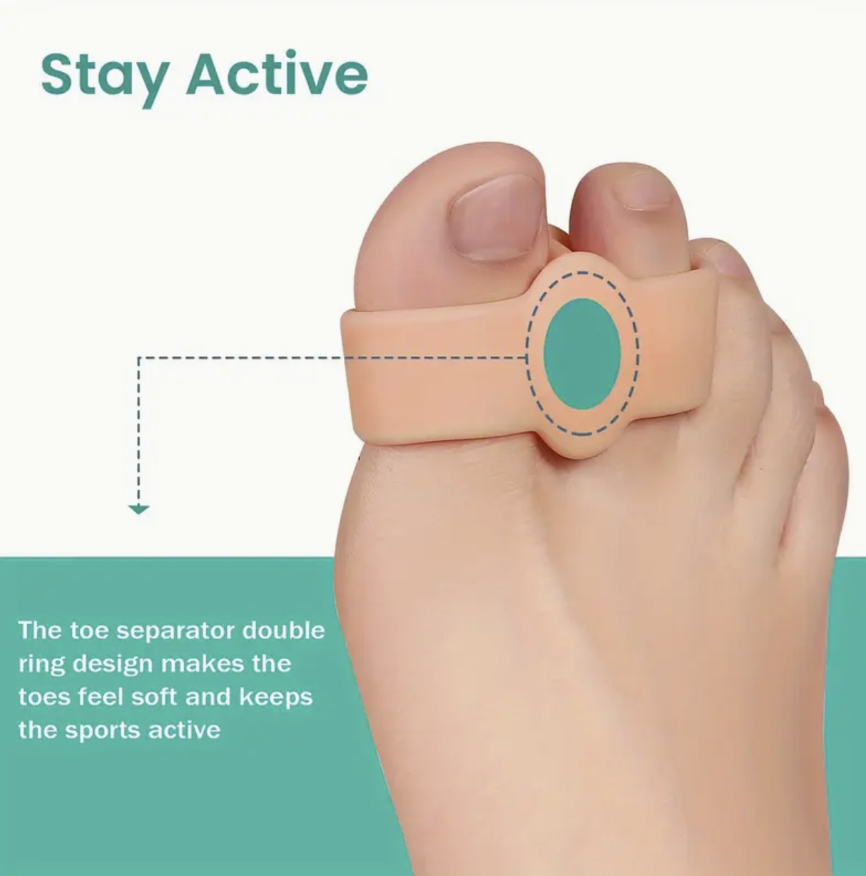 2pcs Soft Gel Toe Separators with Loops – Comfortable Silicone Toe Spacers for Daily Use, Yoga & Foot Relaxation | Flexible, Durable & Reusable Design for Men & Women | Fits All Shoe Types