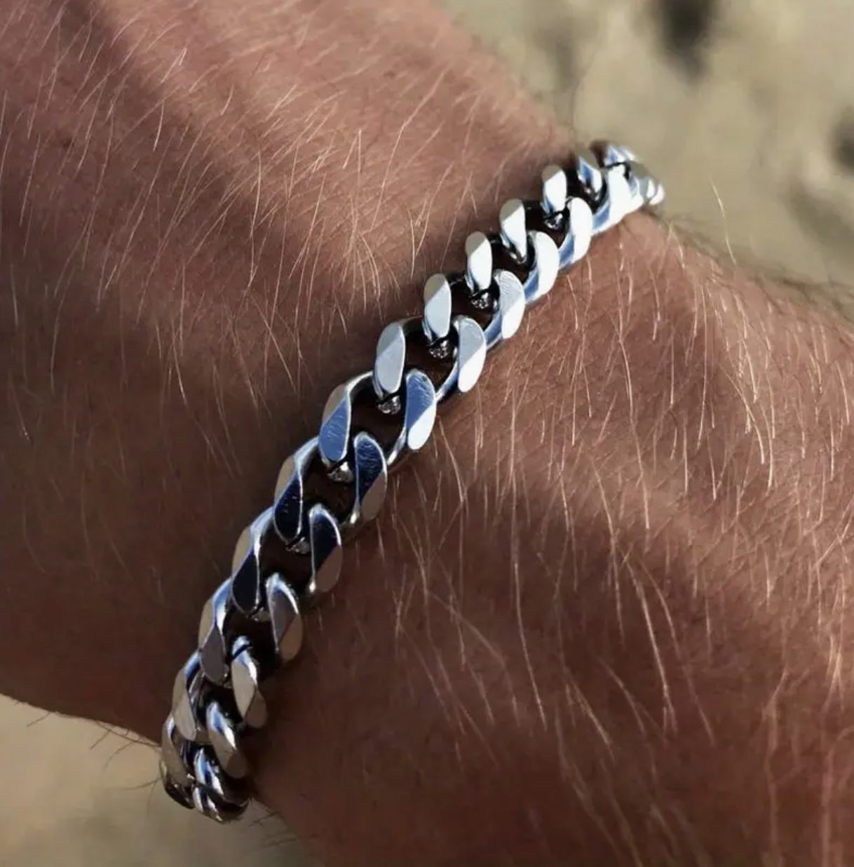 Stainless Steel Cuban Link Chain Bracelet for Men – Hip Hop High Street Style Accessory | American Hip Hop Cool Couple Jewelry