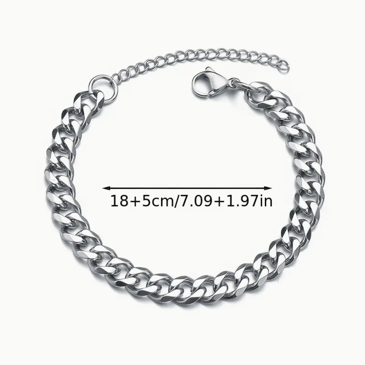 Stainless Steel Cuban Link Chain Bracelet for Men – Hip Hop High Street Style Accessory | American Hip Hop Cool Couple Jewelry - Image 2