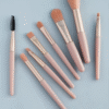 8pcs Portable Makeup Brush Set – Soft Nylon Bristles | Mini Beauty Tools for Travel, Daily Makeup & On-the-Go Touch-Ups