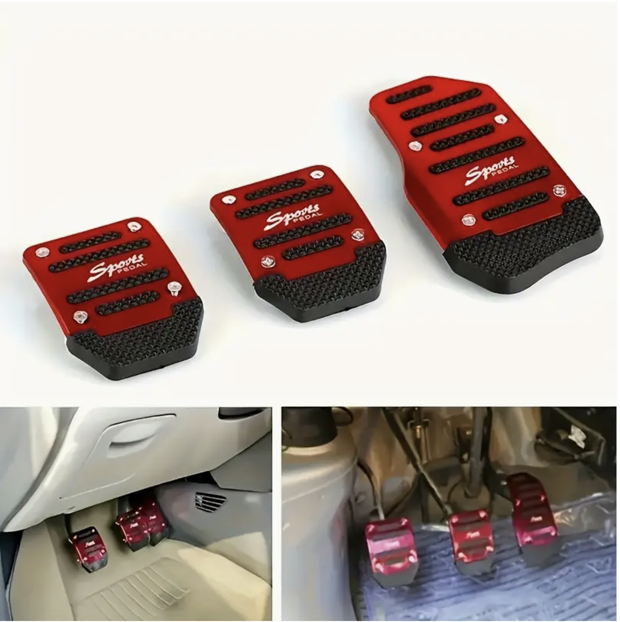 Anti-Slip Car Pedal Covers Set – 3pcs | Universal Fit for Brake, Accelerator & Clutch | Enhanced Grip & Safety | Easy Install Upgrade - Image 6