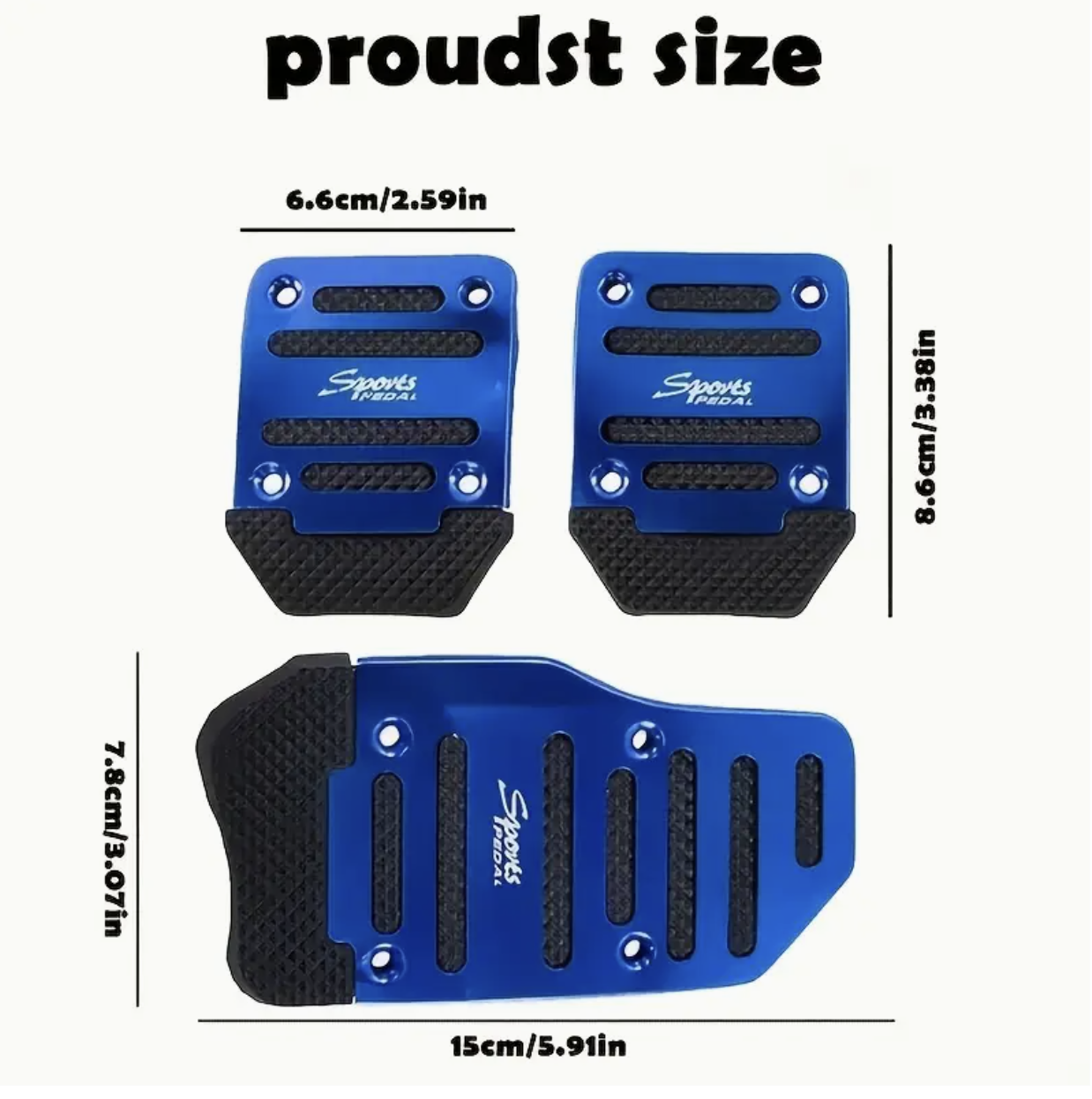Anti-Slip Car Pedal Covers Set – 3pcs | Universal Fit for Brake, Accelerator & Clutch | Enhanced Grip & Safety | Easy Install Upgrade - Image 2