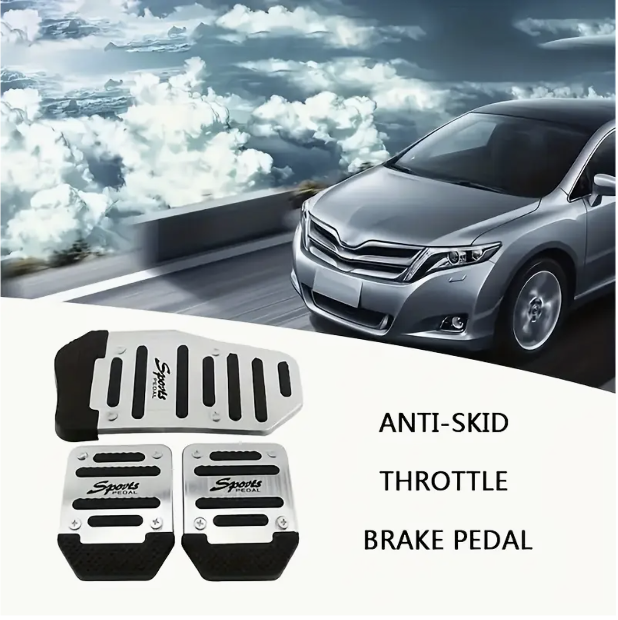 Anti-Slip Car Pedal Covers Set – 3pcs | Universal Fit for Brake, Accelerator & Clutch | Enhanced Grip & Safety | Easy Install Upgrade - Image 5