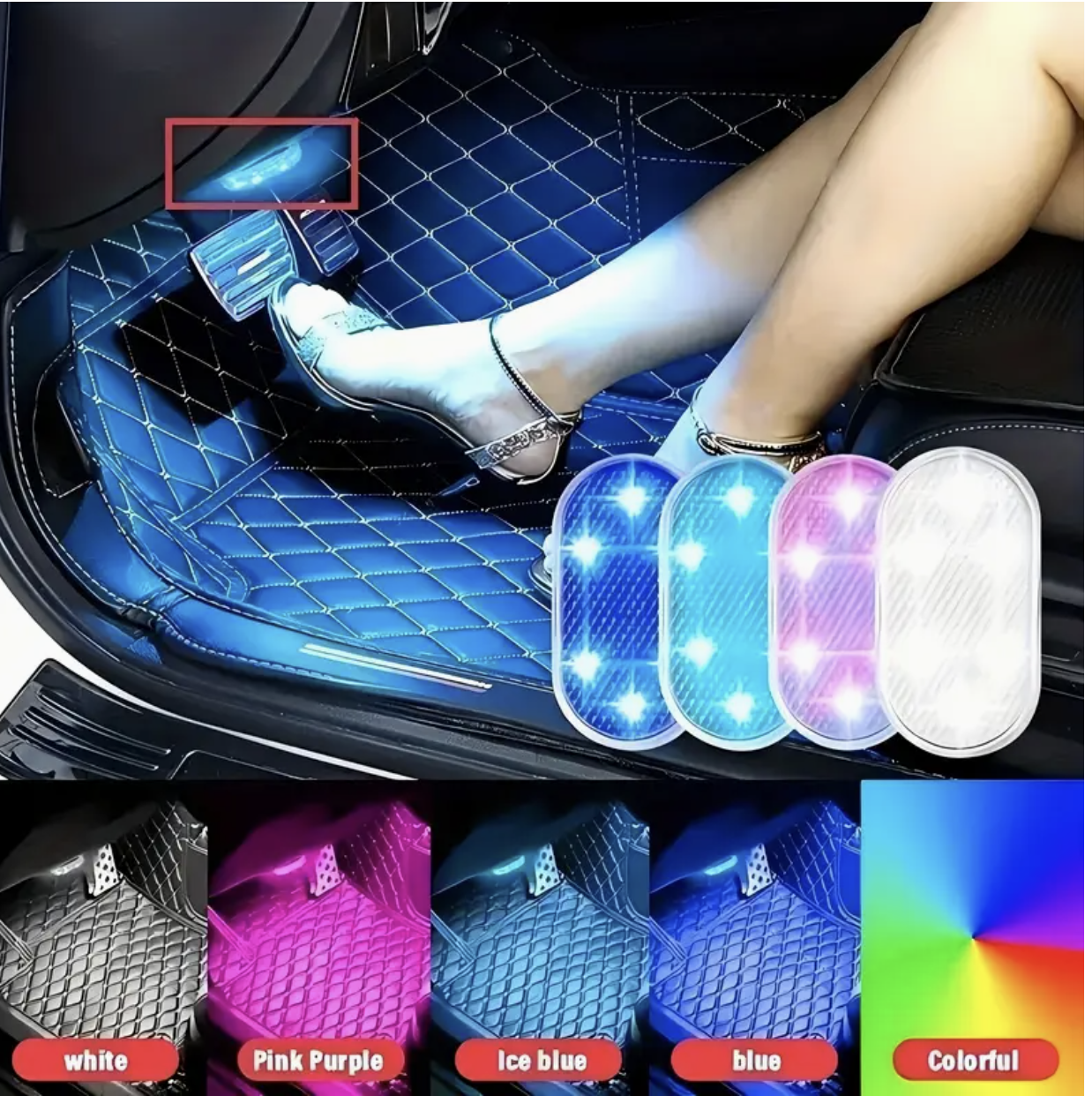 LED Touch Light – BLUE Ambient Wireless Car Interior Light | Roof Reading & Decorative Lamp | USB Rechargeable & Easy to Install - Image 7