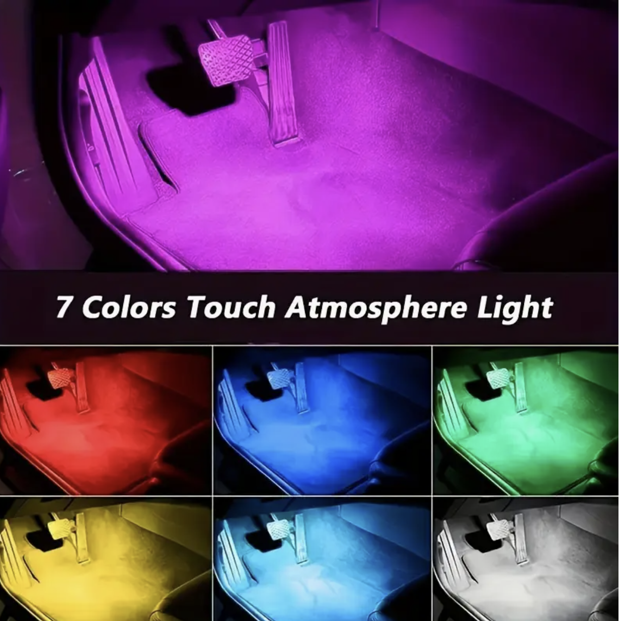 LED Touch Light – BLUE Ambient Wireless Car Interior Light | Roof Reading & Decorative Lamp | USB Rechargeable & Easy to Install - Image 4