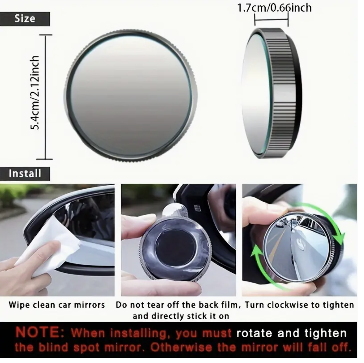 HD Blind Spot Mirror – 360° Wide-Angle Convex Rearview Mirror | Easy Installation & Enhanced Driving Safety - Image 5