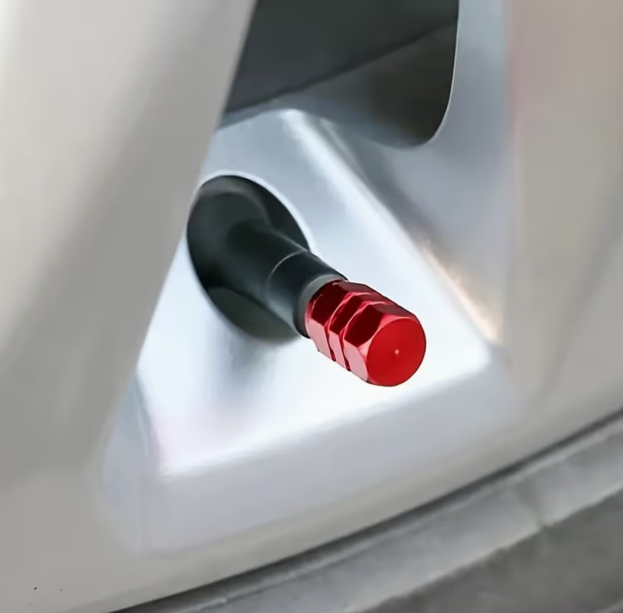 4pcs Cool Tire Valve Stem Covers Aluminum Alloy • Hexagonal Design • Dustproof • Automotive Wheel Accessories - Image 5