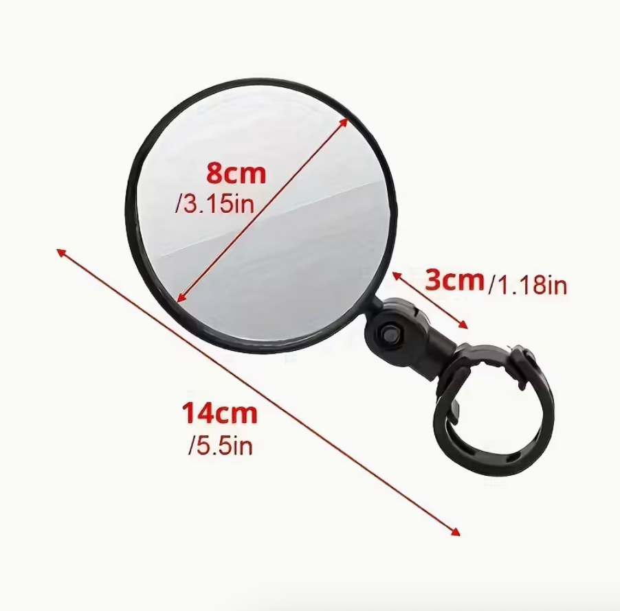 2pcs Bicycle Rearview Convex Mirror Safety & Visibility • Reflective Convex Design • Adjustable & Durable • For Mountain, Electric & Balance Bikes - Image 2