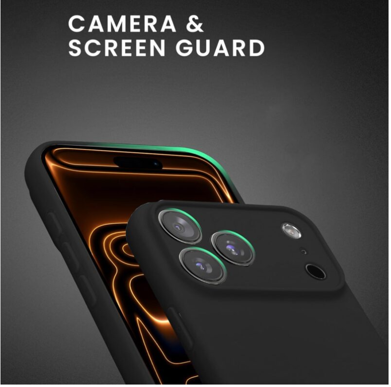 Black Ultra Soft Liquid Gel Case for iPhone 17 Series (17 / 17 Air / 17 Pro / 17 Pro Max) – Flannel Texture, Skin-Friendly, Shockproof Protective Cover - Image 3