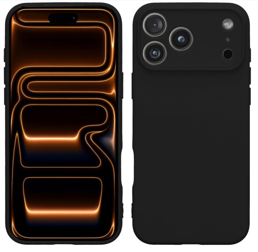 Black Ultra Soft Liquid Gel Case for iPhone 17 Series (17 / 17 Air / 17 Pro / 17 Pro Max) – Flannel Texture, Skin-Friendly, Shockproof Protective Cover - Image 4