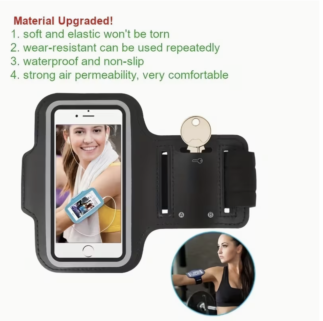 Outdoor Sports Phone Holder – Adjustable 5.5-Inch Arm Strap for Gym, Cycling & Running | Compatible with Samsung & iPhone Devices - Image 3